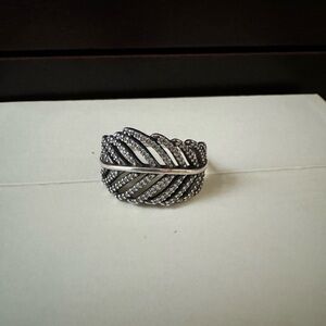 Pandora Diamond Feather Ring Size 54